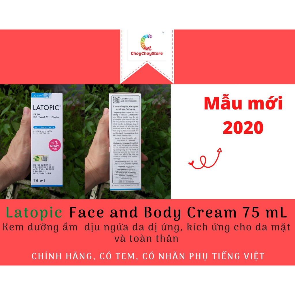 [TEM CTY] LATOPIC Face and Body Cream 75 mL- Kem dưỡng ẩm dịu ngứa da dị ứng/kích ứng cho da mặt và toàn thân