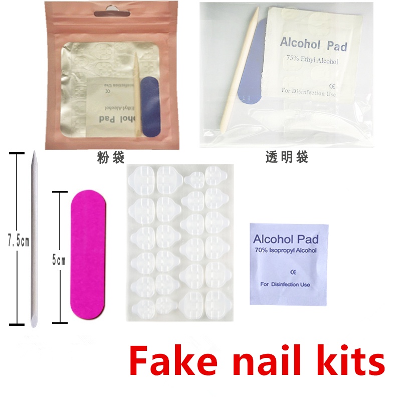 Bộ Dụng Cụ Làm Móng Tay Giả Bốn Món Bằng Cotton Gel Cồn Hai Mặt Màu Cam Cá Nhân