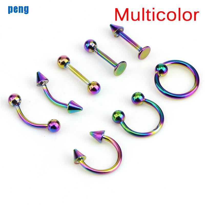 Vn (Hàng Mới Về) Set 8 Khuyên Tai / Mũi / Môi Bằng Thép Không Gỉ