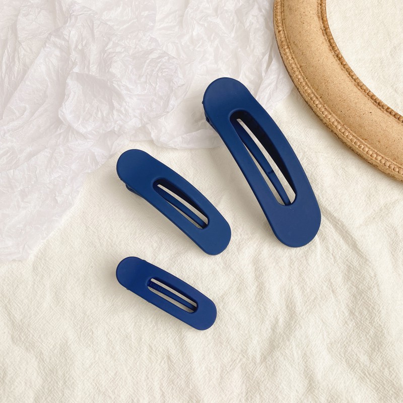 Kẹp tóc màu trơn kiểu dáng đơn giản phong cách Hàn Quốc cho nữ