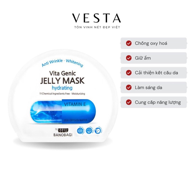 Mặt Nạ Vita Genic Banobagi - Mặt Nạ Jelly Mask Giấy viên th.u.ố.c Bổ Sung Vitamin 30ml