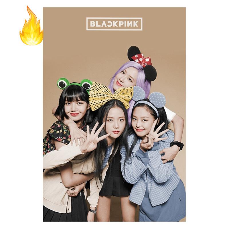 Bộ Tranh Đính Đá Họa Tiết Hoạt Hình Blackpink Độc Đáo DIY Dùng Trang Trí Nhà Cửa