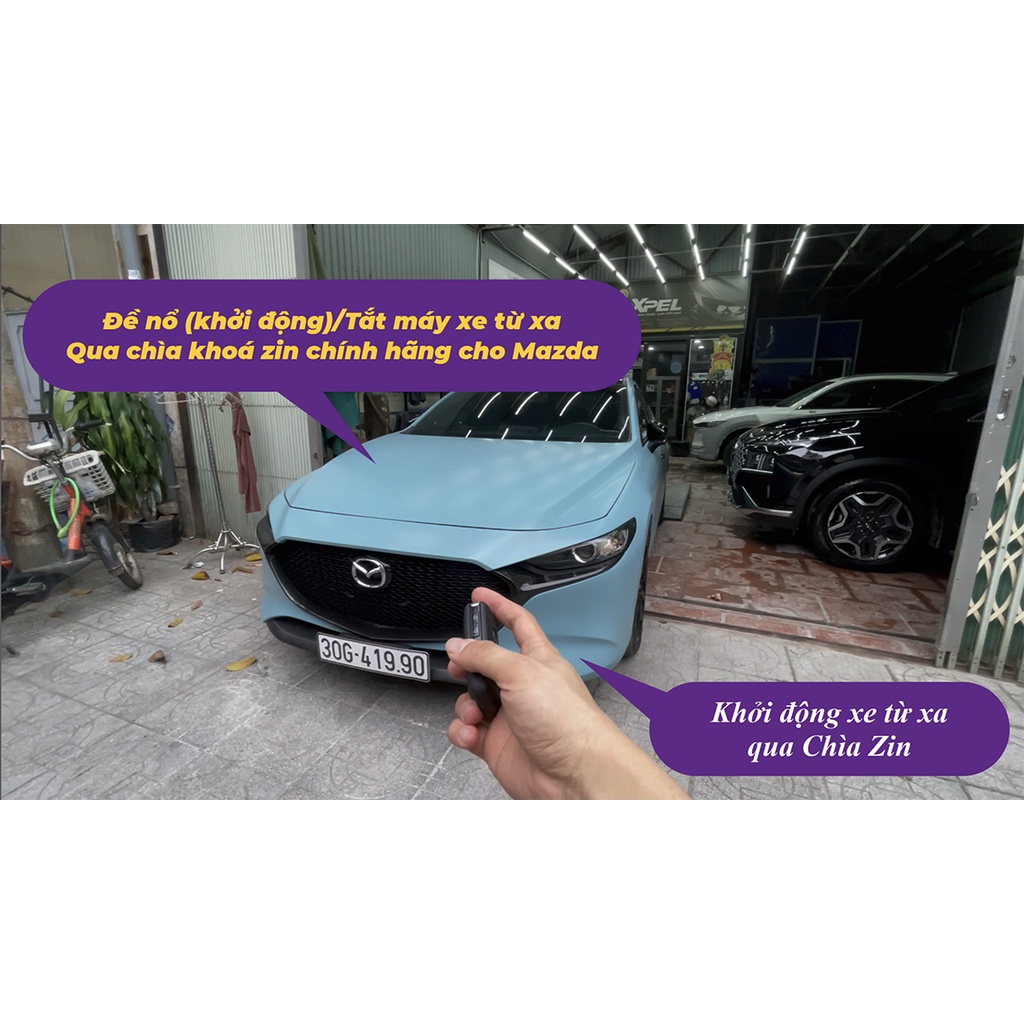 Khởi động xe từ xa Fortin - Đề nổ bằng chìa khoá zin các dòng xe Mazda