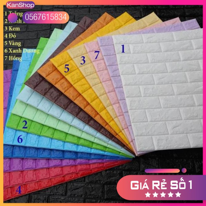 Tấm Xốp Dán Tường Giả Gạch Giả Đá 70x77cm Cách Âm Chống Va Đập Che Khuyết Điểm Tường Không Thấm Hút Nước Tiện Dụng