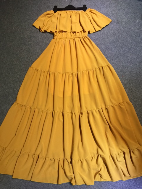 [Giá huỷ diệt⚡️] Váy maxi trể vai vàng/ trắng siêu xinh sống ảo | BigBuy360 - bigbuy360.vn