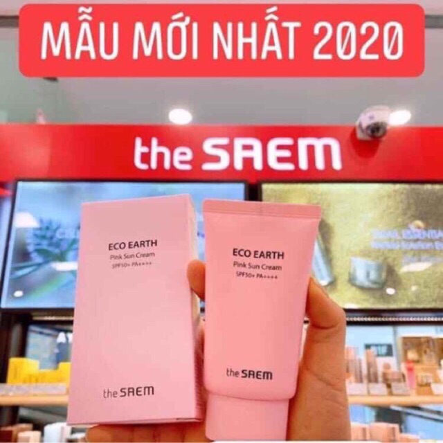 Kem Chống Nắng The Seam Eco Earth Power Pink Sun Cream SPF 50SPF
