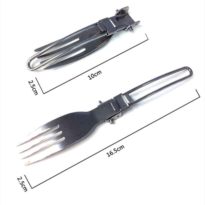 1 bộ dụng cụ ăn uống bằng thép không gỉ có thể gấp gọn tiện dụng