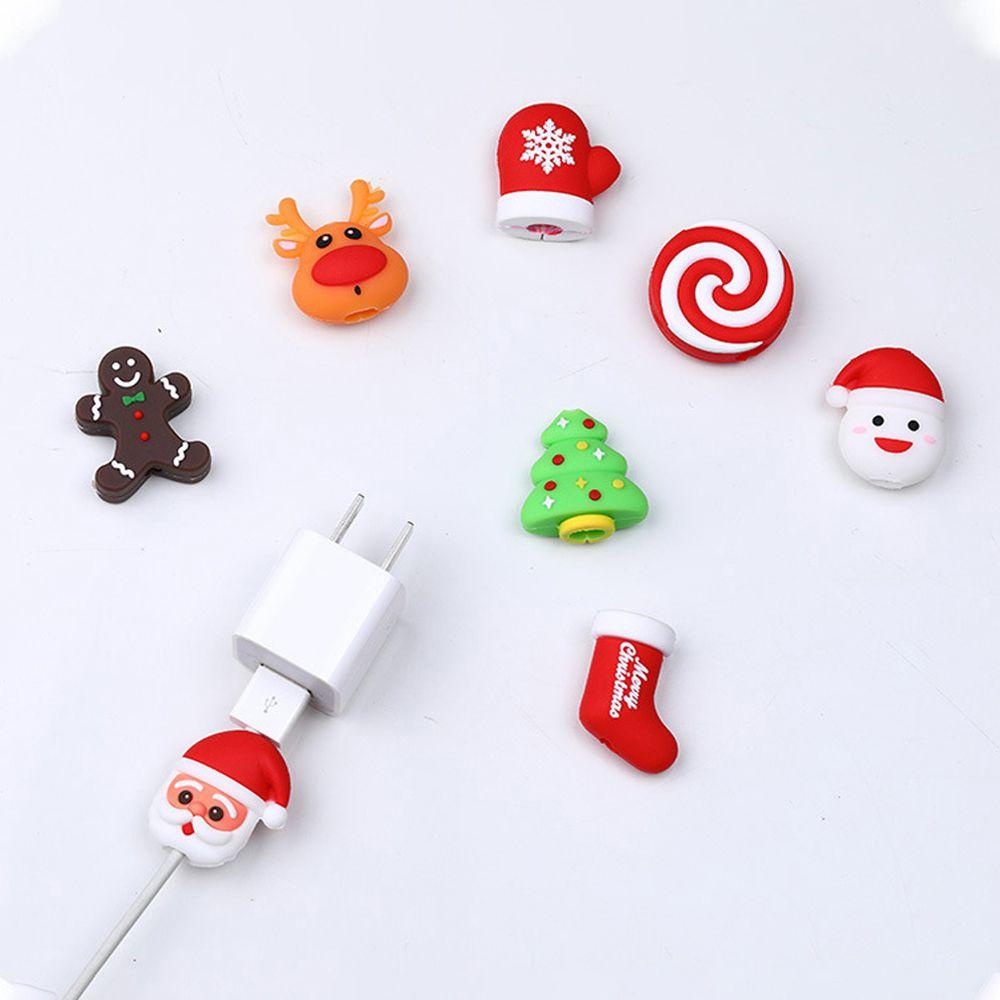 Norman Vỏ Bọc Bảo Vệ Dây Cáp Sạc Dữ Liệu USB Hình Ông Già Noel / Người Tuyết / Cây Thông Giáng Sinh|Vỏ Bảo Vệ Chống Cắn Chất Lượng Cao