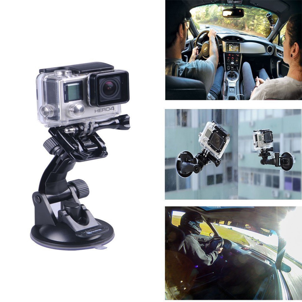 XIAOMI DJI Giá Đỡ Hút Chân Không Gắn Kính Chắn Gió Xe Hơi Cho Gopro Hero 9 8 7 6 5 4 3 + Sj4000