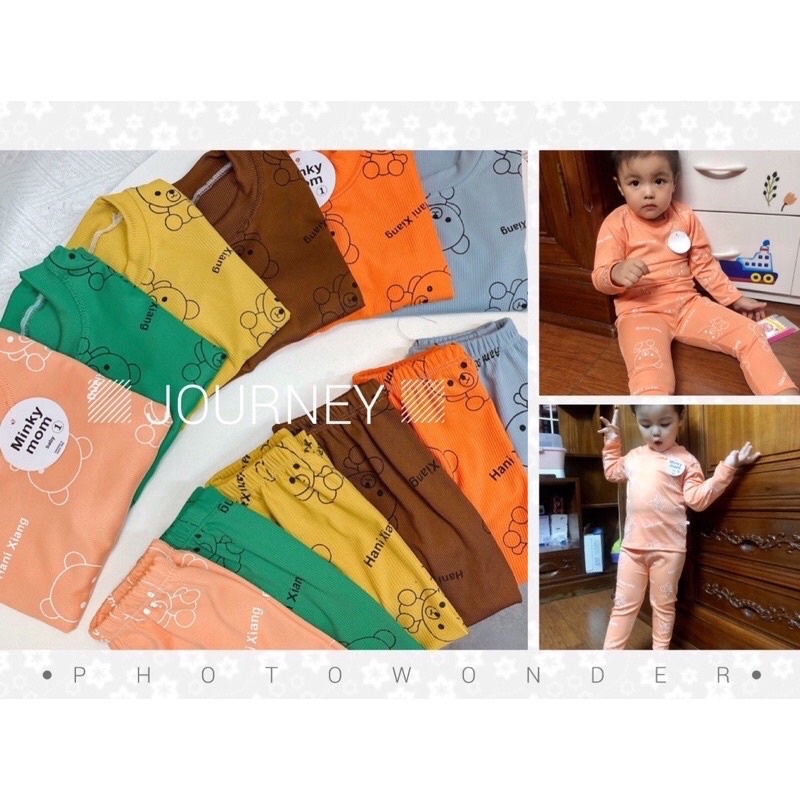 BỘ THU ĐONG MINKY MOM THUN GÂN DÀI TAY CHO BÉ