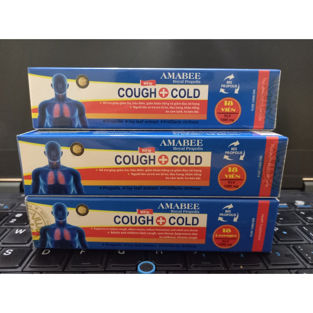 Viên ngậm Keo Ong Amabee Royal Propolis Cough Cold - Hỗ trợ giúp giảm ho, ho có đờm, giảm khản tiếng .