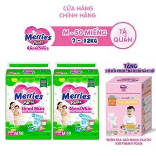Combo 2 Tã quần Merries Goodskin đủ size M50/L44/XL38/XXL28