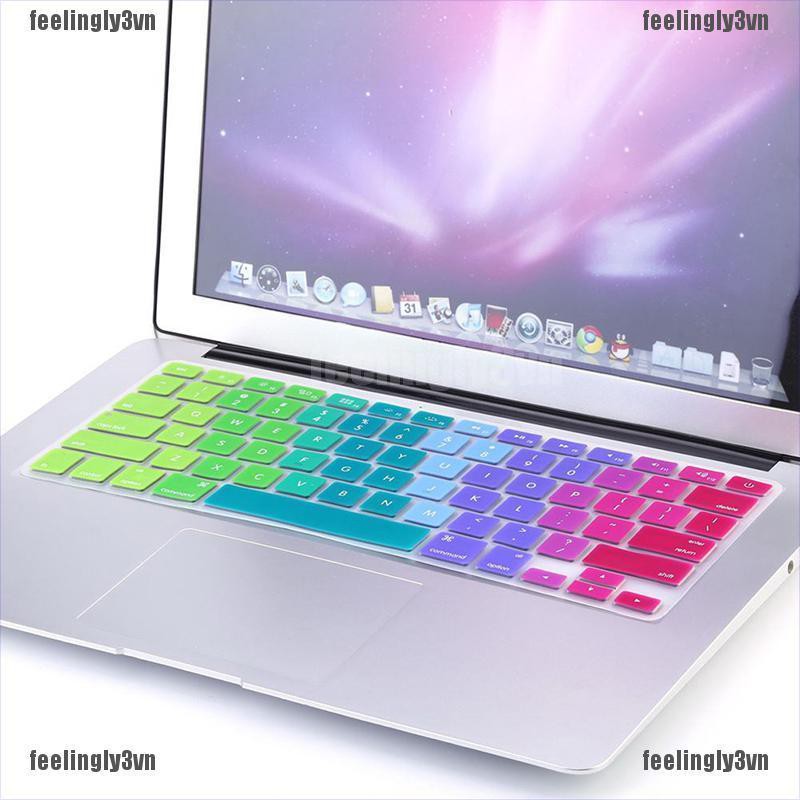 ❤ADA❤ Vỏ bọc bàn phím silicone màu cầu vồng cho iMac MacBook Pro 1 TO