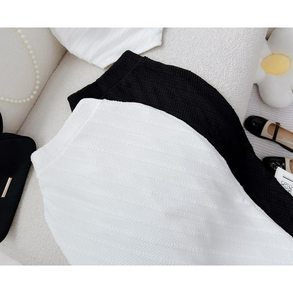 Set đồ nữ sang chảnh áo cổ yếm phối chân váy xinh đẹp dễ thương quyến rũ