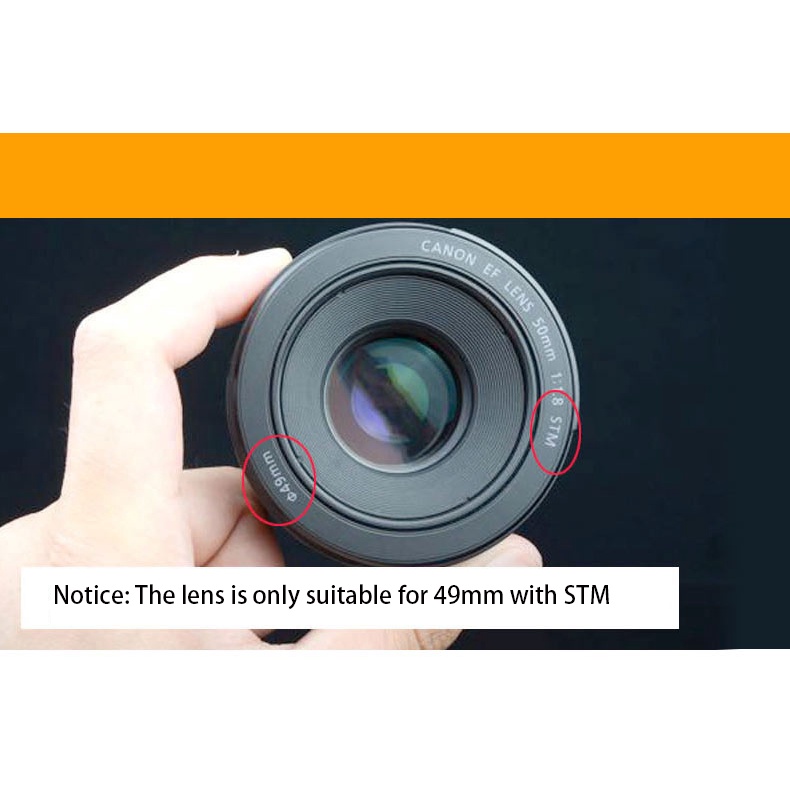 Loa Che Nắng bizoe es-68 Cho Ống Kính Máy Ảnh canon ef 50mm f / 1.8 stm prime 49mm