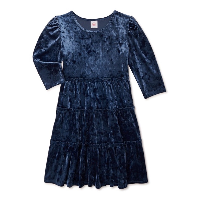 Đầm Nhung Đôi Mẹ Và Bé Gái Tay Lỡ WONDER NATION Hàng Xuất Dư Xịn Cao Cấp Dáng Babydoll Mặc Cặp Rất Đẹp