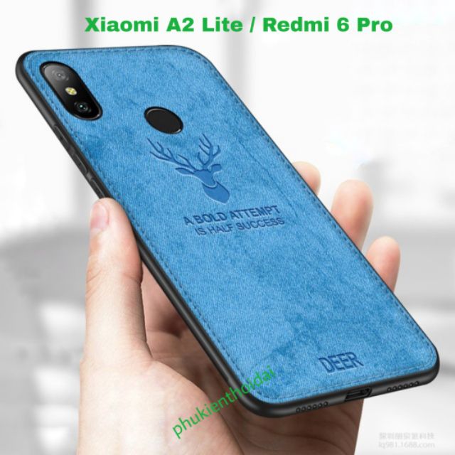 Ốp lưng Xiaomi A2 Lite / Redmi 6 Pro vải Deer HƯƠU thời trang cao cấp
