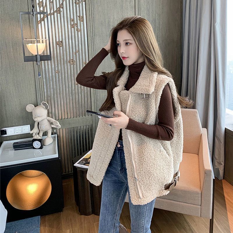 Áo Khoác Ghi Lê Vải Len Lông Cừu Dáng Rộng Thời Trang Thu Đông Hàn Quốc Cho Nữ 6 | BigBuy360 - bigbuy360.vn