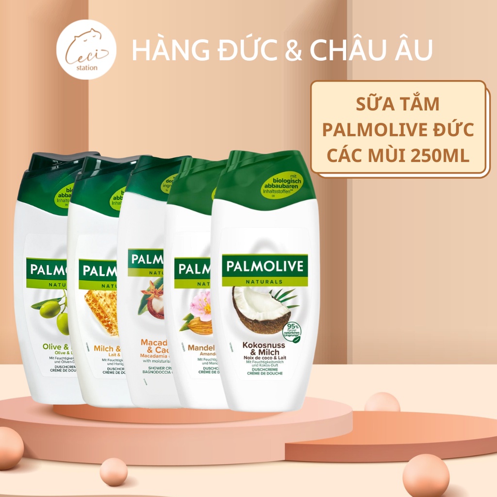 Sữa tắm Đức, sữa tắm Palmolive các loại các mùi hương tự nhiên chai 250ml