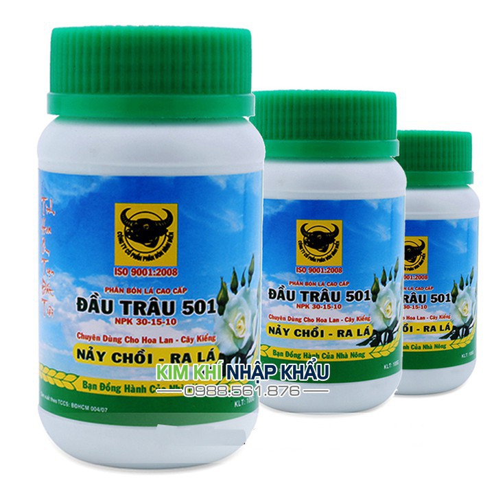 Phân bón lá Đầu Trâu NPK 501 chuyên hoa kiểng - Hũ 100gr