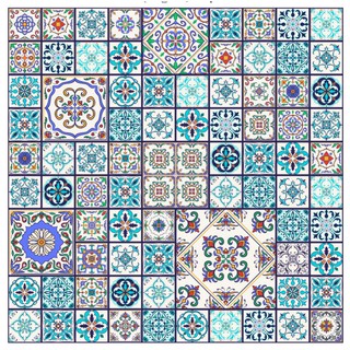 Sẵn Combo 45 miếng Decal gạch bông bóc dán trang trí nhà kt 20x20cm