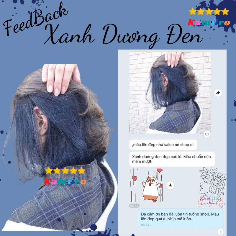 THUỐC NHUỘM TÓC XANH DƯƠNG ĐEN-XANH DƯƠNG ĐEN KHÓI CHUẨN SALON KAMIIRO