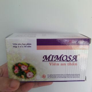 Mimosa Viên an thần ngủ ngon. Hộp 5 vỉ ×10 viên