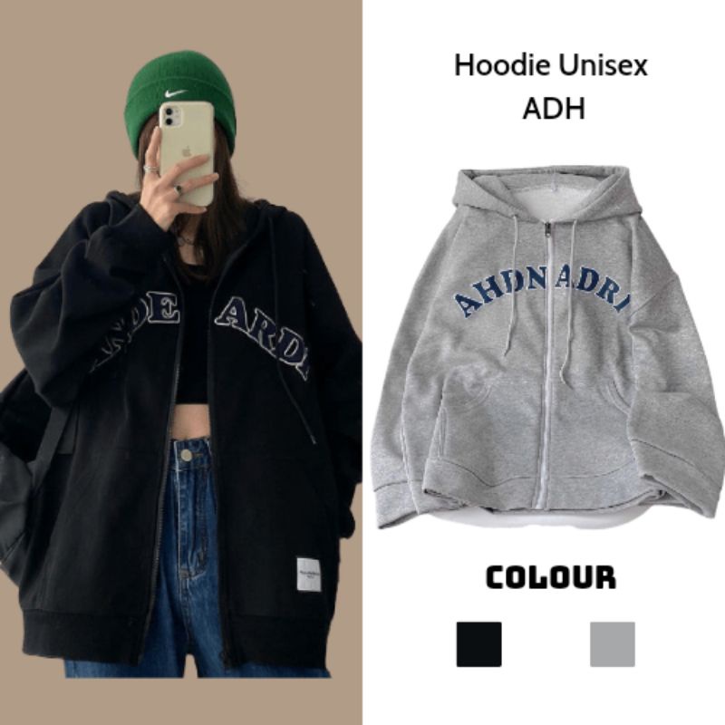 Áo Hoodie Khoá Zip Unisex Nam Nữ ADH