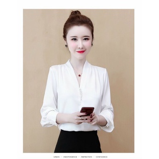 ÁO CỔ V XẾP LI VAI