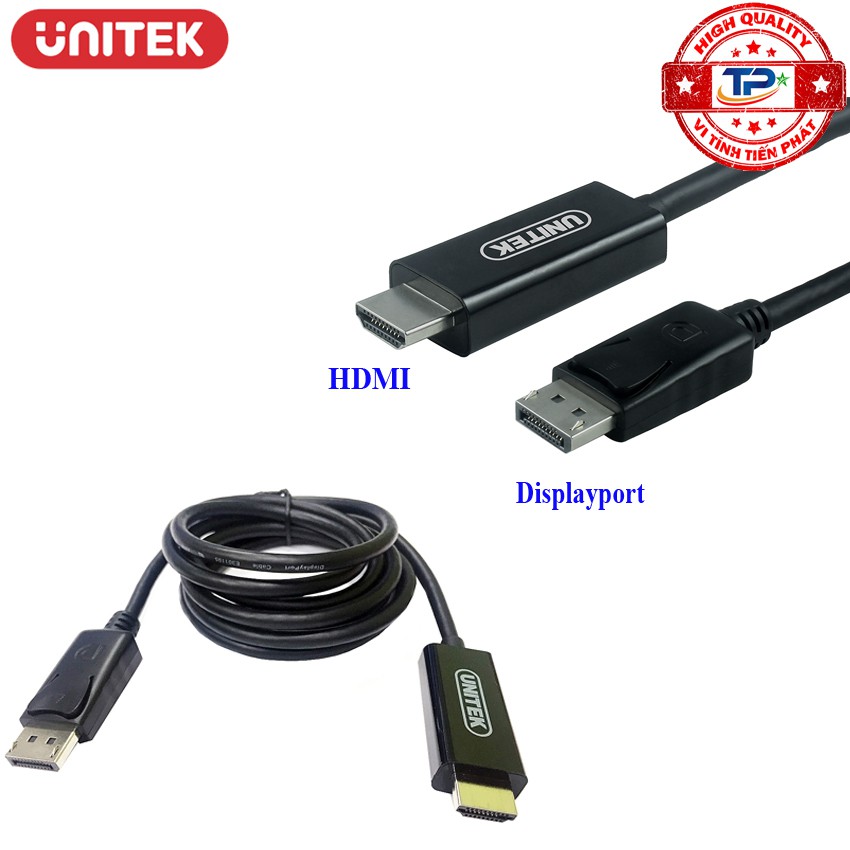 Cáp chuyển Displayport to HDMI Unitek Y-5118CA Phân giải Full HD sang