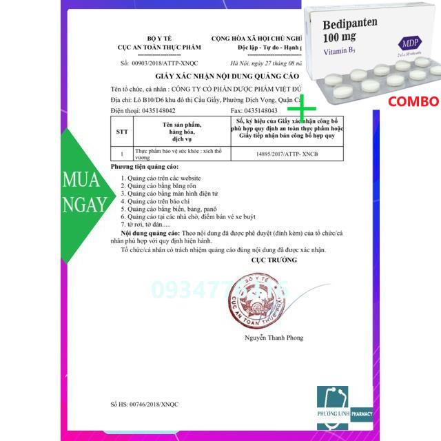 Combo Bedipanten 100mg +  Xích thố vương