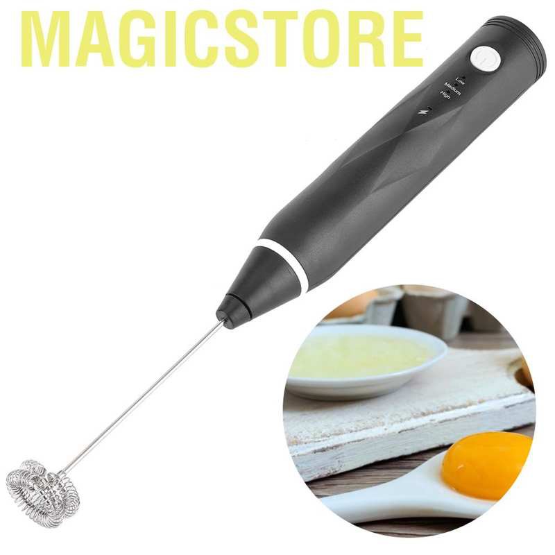 Magicstore Handheld milk frother  electric with rustproof whisk 3-speed USB rechargeable coffee mixer stirrer egg