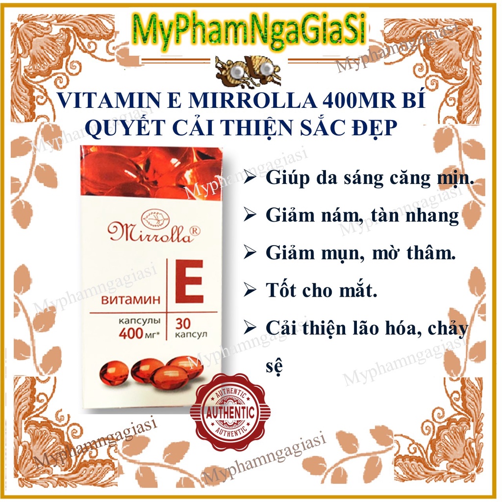 Vitamin E Mirrolla 400mg giúp da trẻ đẹp
