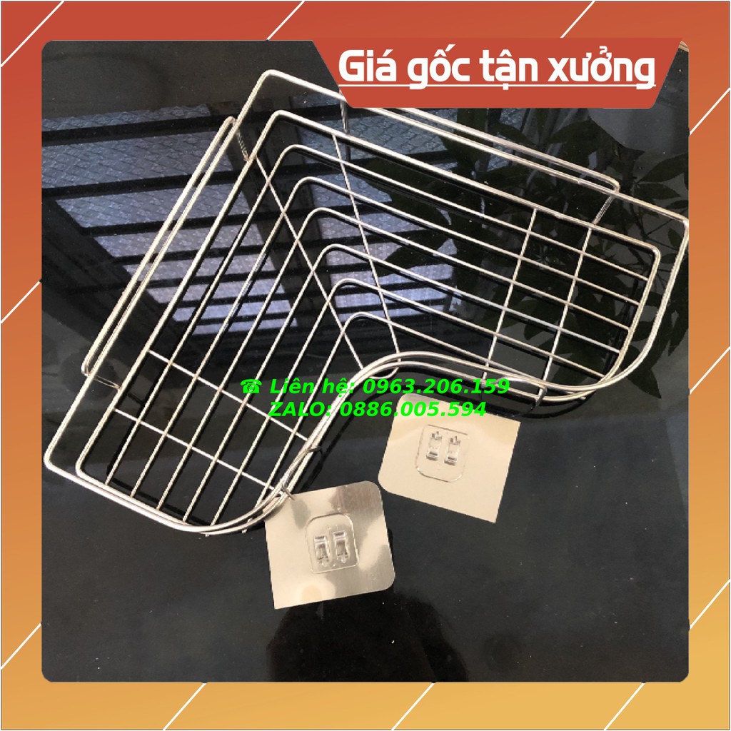 [HOT] Kệ giá góc inox dán góc tường nhà tắm, nhà vệ sinh, nhà bếp, góc học tập