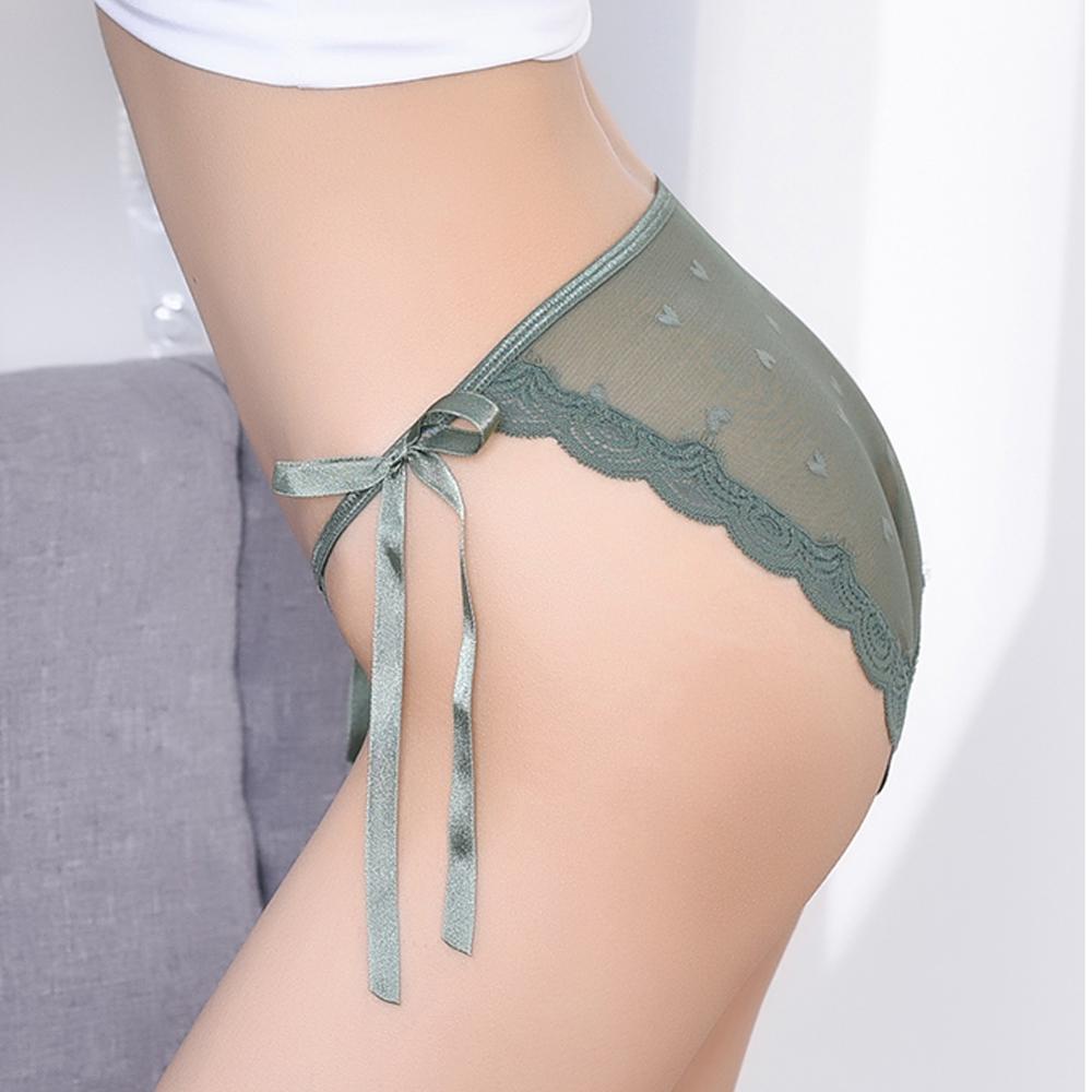 BACK2LIFE Quần Lót Lưới Lưng Thấp Hoạ Tiết Trái Tim Màu Trơn Thiết Kế Thoải Mái