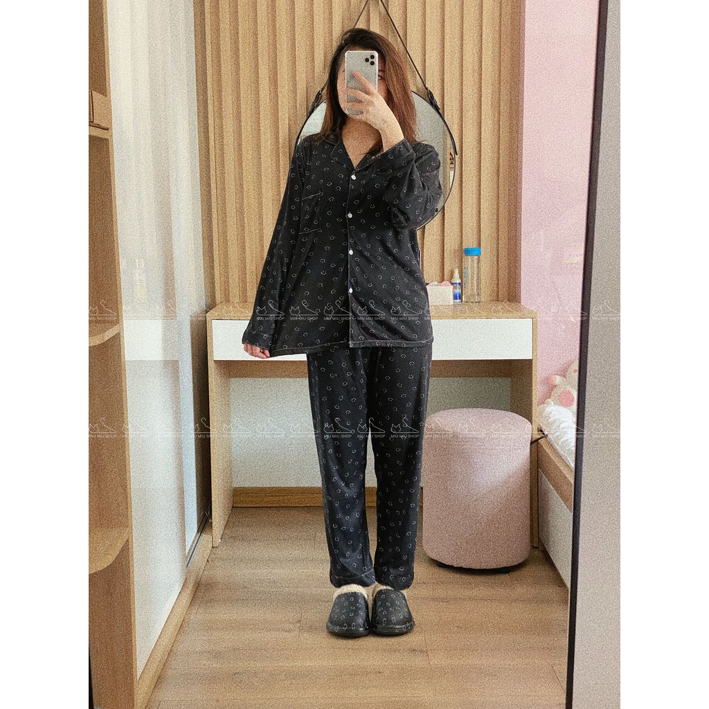 Bộ ngủ Pyjama Miu Smile Black Sleep chất liệu Cotton