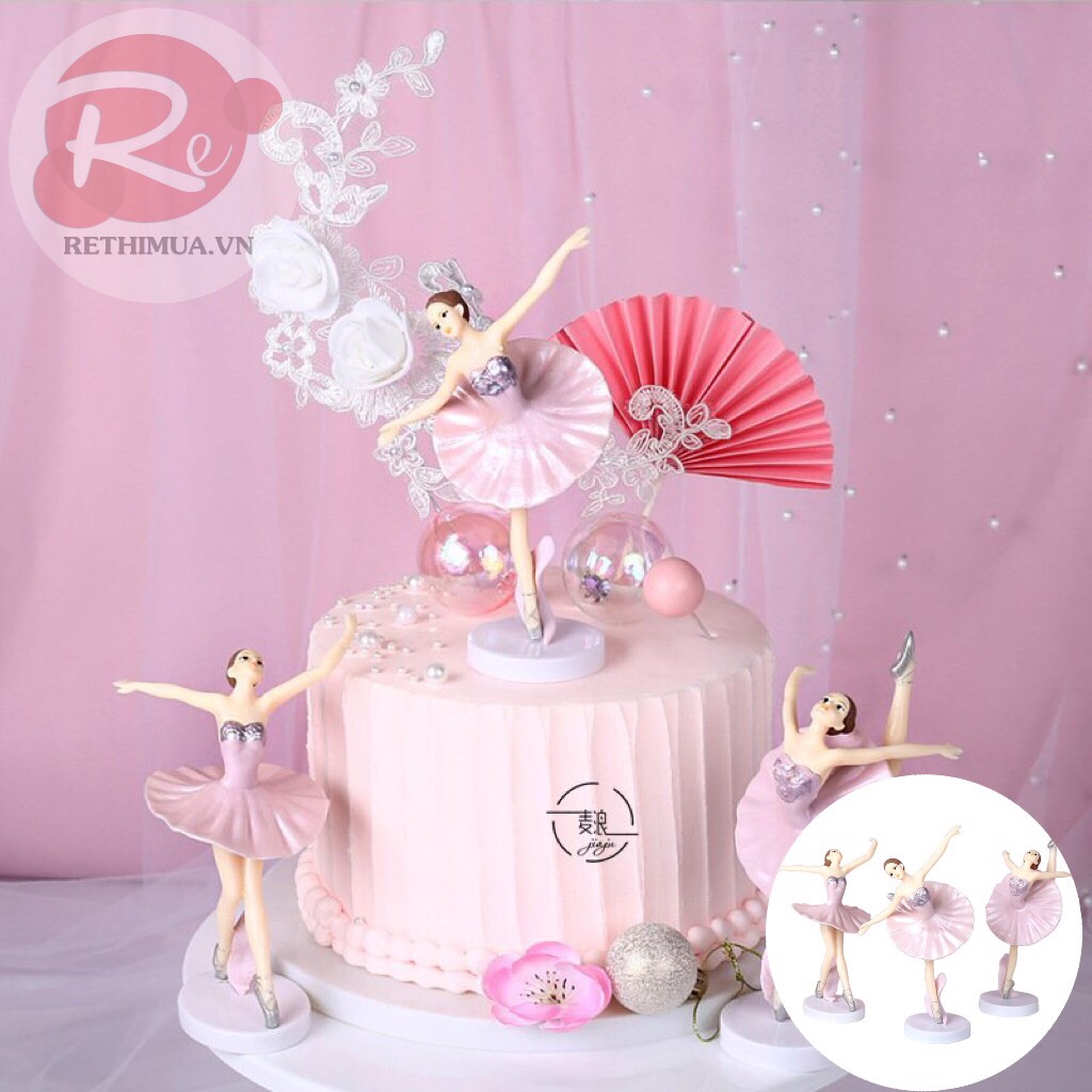 – Cô gái Bale (Set 3 cô) - Trang trí bánh sinh nhật bánh kem