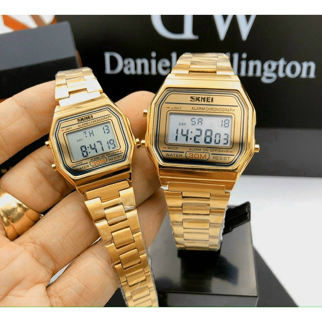 Đồng hồ điện tử nam nữ unisex, đồng hồ đeo tay chính hãng SKMEI mặt chữ nhật, cao cấp, thời trang mới nhất