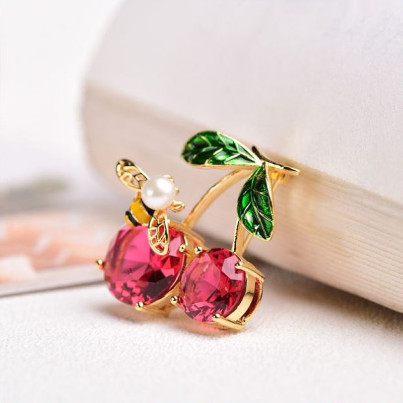 Ghim Cài Áo Bằng Hợp Kim Zircon Họa Tiết Chú Ong Hồng Dễ Thương PD514