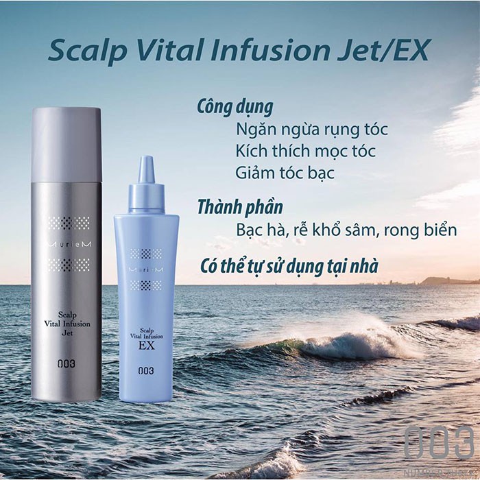 Xịt dưỡng da đầu ngăn rụng tóc Number Three 003 Muriem Crystal Scalp Vital Infusion Jet 160g