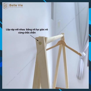 Giá treo quần áo, kệ treo quần áo gỗ thông tự nhiên 100%. Phong cách đơn giản, đẹp .