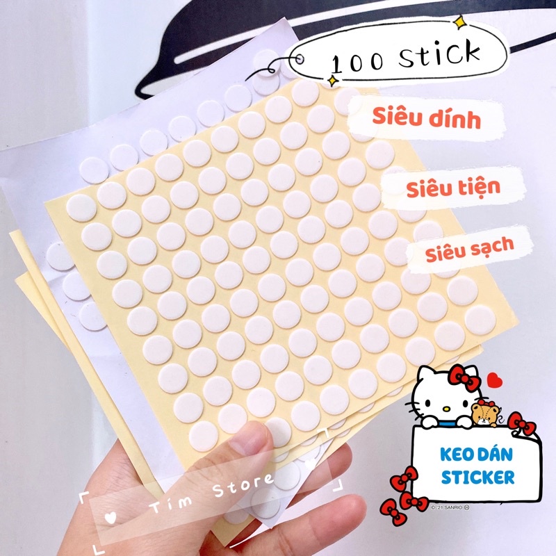 Keo tròn dán sticker charm trang trí handmade diy kẹp tóc slime TÍM STORE