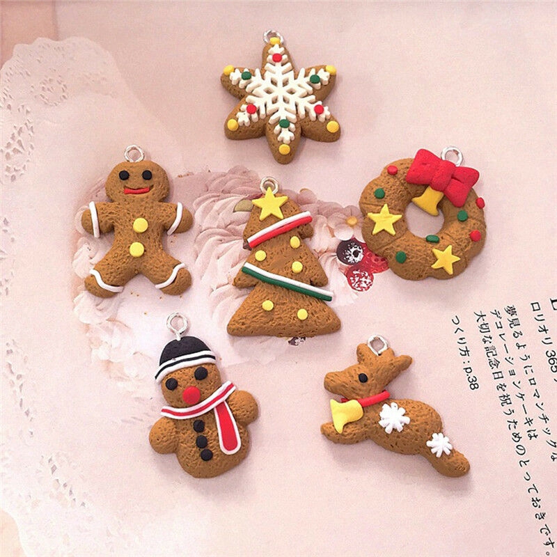 Set 6 mặt phụ kiện bánh gừng Giáng sinh treo trang trí cửa/cây thông Noel