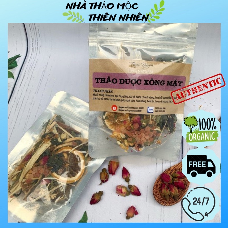 XÔNG MẶT THẢO DƯỢC THIÊN NHIÊN CÓ MIX MUỐI HỒNG HIMALAYA ( Gói dùng thử 30gr)