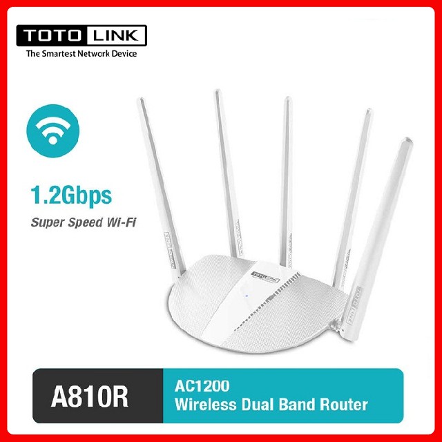 Bộ phát Wifi Totolink A810R - 1200Mbps 5 angten - 2 băng tần Chính hãng - BH 24 Tháng