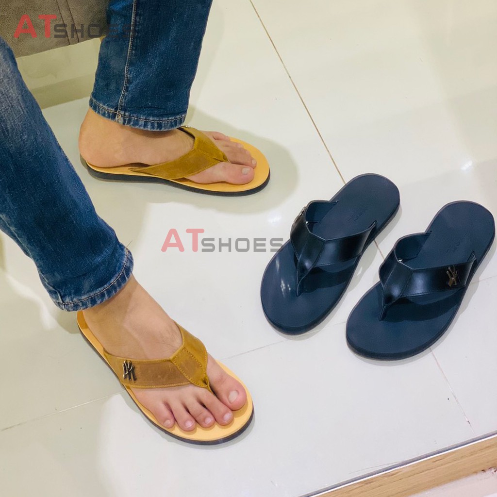 Dép Xỏ Ngón Dép Kẹp Da Bò Thật Không Thấm Nước Phù Hợp Mọi Lứa Tuổi KAXN31 (Đen - Nâu- Xám)