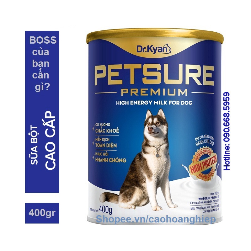 Sữa cho chó mèo PETSURE 400g thức ăn cho chó Dr.Kyan