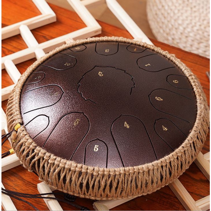 Trống Không Linh Cho Thiền Yoga 15 Nốt - Tank Drum - Steel Tongue Drum - Full Phụ Kiện