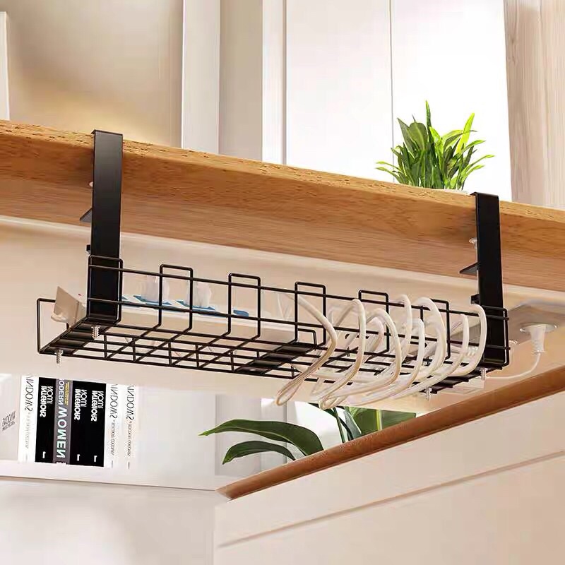 Giá đỡ kẹp bàn bằng thép sơn tĩnh điện dùng để đỡ ổ điện, dây điện dưới gầm bàn.