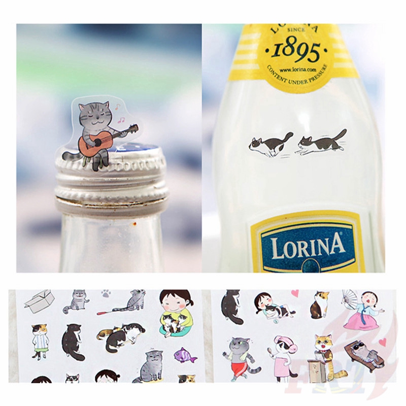 Set 6 tờ sticker dán trang trí sổ tay thời trang DIY